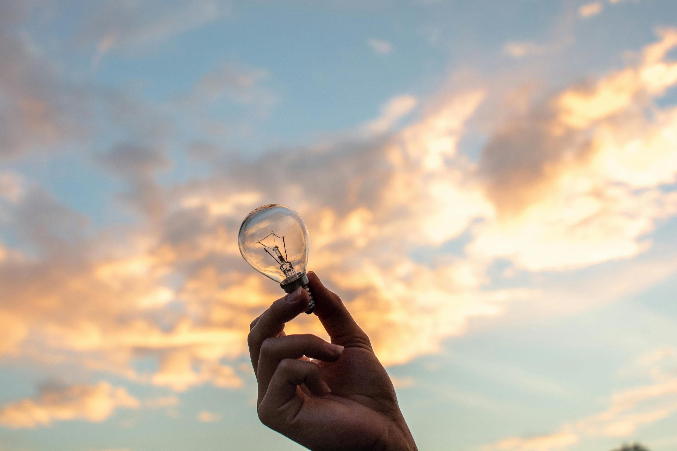 Photo by lil artsy: https://www.pexels.com/photo/person-holding-clear-light-bulb-1314410/